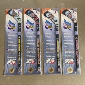 Lot of 4 NHL Sport FX Mini Stix Premiere Edition 1996 Sealed Lindros Bure, etc.